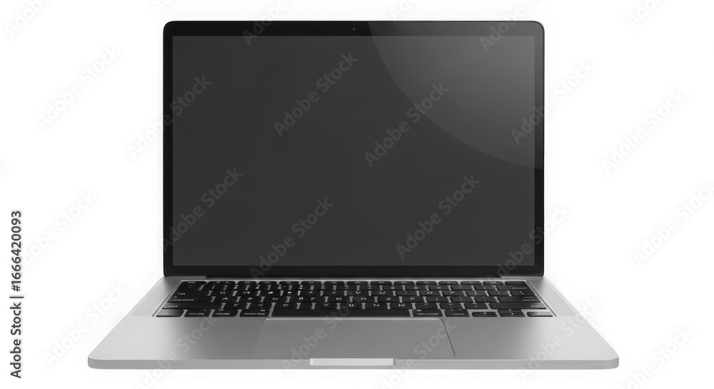 Poster modern laptop with blank screen ready for content creation transparent background