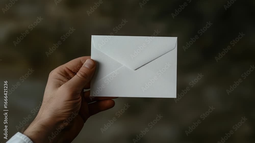 Poster a person holding an envelope in their hand, often used as a symbol of receiving or sending mail