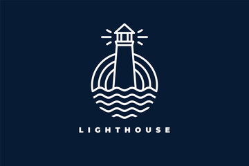 sea ​​lighthouse outline logo