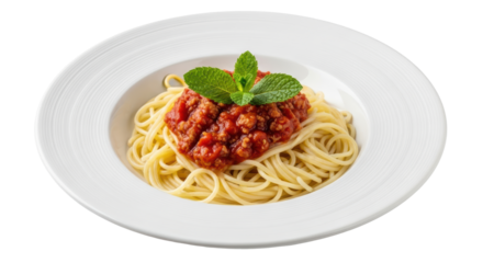 Isolated Spaghetti Bolognese