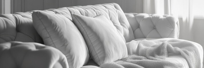 Relax on Sofa with Cushions and Cozy Throw Blanket, Home Comforts