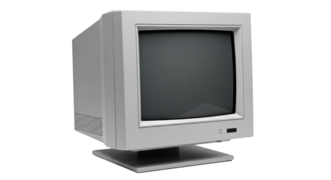 Isolated Old Computer Monitor