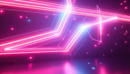 Dynamic abstract background with glowing pink and blue neon lines forming geometric patterns in a futuristic digital space, perfect for technology, gaming, or event visuals.