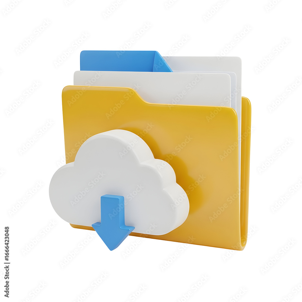 Poster securely download and organize your digital files with this modern cloud folder icon, boosting produ