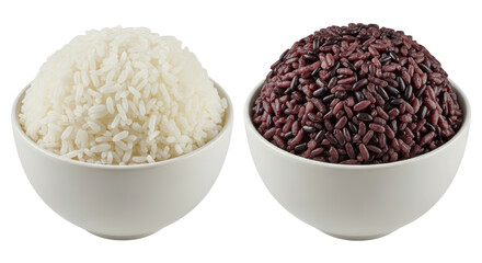 Isolated White and Black Rice Bowls