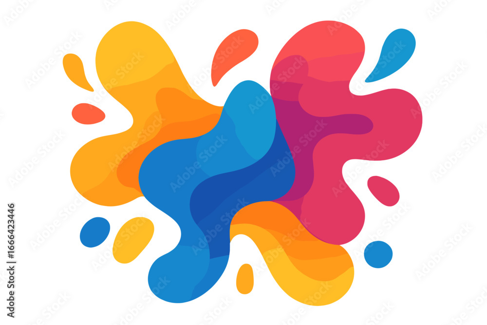 Poster abstract liquid shapes background. modern fluid gradient color splash. dynamic flowing creativity co
