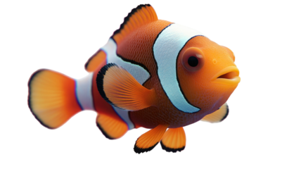 Clown fish colorful marine animal isolated on white background
