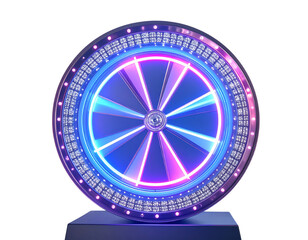 Obraz premium Luxury Diamond-Encrusted Fortune Wheel with Radiant Sparkles, Side View, Isolated