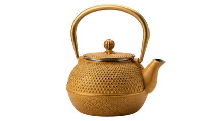 Isolated Golden Teapot
