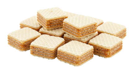 Isolated Caramel Waffle Cookies
