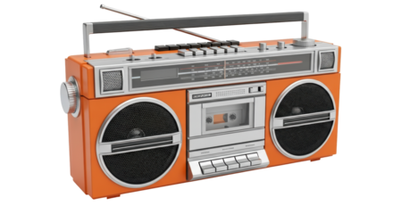 Isolated Orange Boombox
