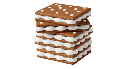 Isolated Stack of Cream Filled Cookies