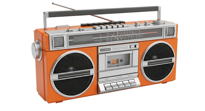 Isolated Orange Boombox