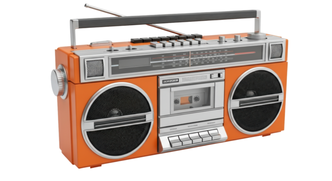 Isolated Orange Boombox