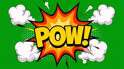 Cartoon explosion effect animation graphic with onomatopoeia and bright colors - Powered by Adobe