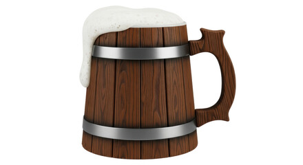 Isolated Wooden Beer Mug