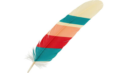 Isolated Feather with Colorful Stripes
