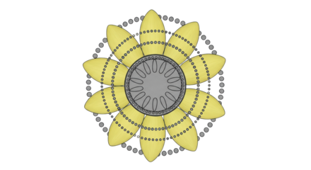 Isolated Stylized Floral Motif