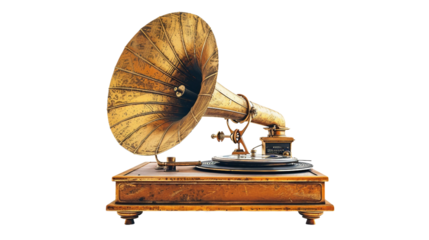 Vintage Vinyl Record Featuring Colorful Label Design on white background