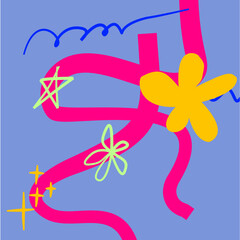 Abstract Floral Graphic Design Walpaper