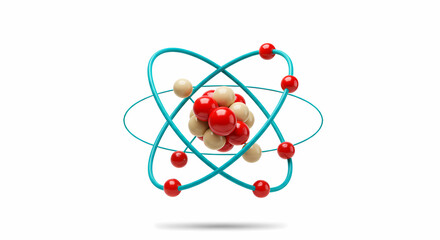 Atom Model: Science, Physics, Chemistry, Molecular Structure, Electron Orbitals, Atomic Nucleus, Subatomic Particles, Scientific Illustration