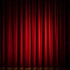 Crimson Stage Curtain: An immersive and opulent experience awaits behind the lush folds of a majestic crimson stage curtain.
