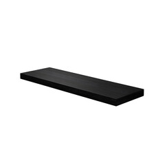 sleek, minimalist black shelf  isolated on white background