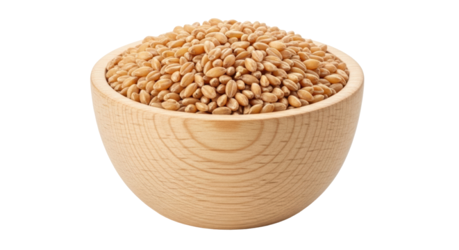 Isolated Bowl of Wheat Grains