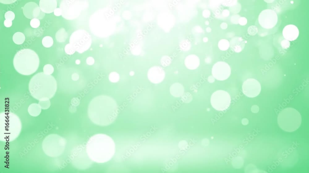Poster abstract light green background with bokeh effect festive holiday backdrop with circular glowing lig