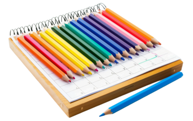 Schoolroom Calendar with Important Markings on white background