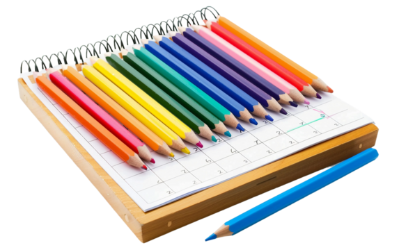 Schoolroom Calendar with Important Markings on white background