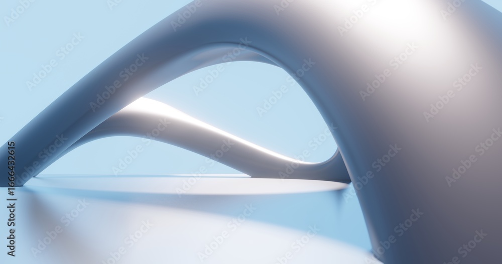 Poster futuristic architecture background bionic pattern in design 3d render