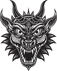 Black vintage tribal wolf and skull tattoo designs with ornate vector illustrations and decorative symbols