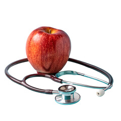 stethoscope and apple