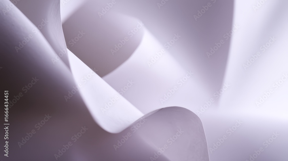 Poster abstract soft curves with gentle gradients in white and pale silver creating elegant depth and flow 