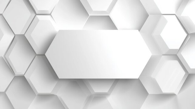 Geometric hexagonal pattern on subtle white background. AI image