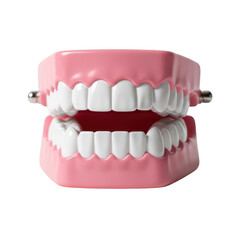 Obraz premium Dental model of human teeth isolated on transparent background