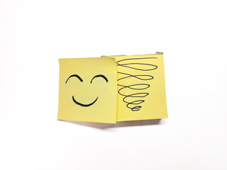 Understanding the spectrum A visual metaphor of mental health with a happy face vs. a whirlwind
