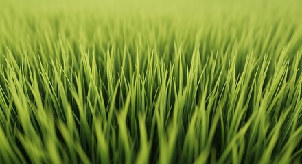 Obraz premium Close-up View of Vibrant Green Grass Blades.