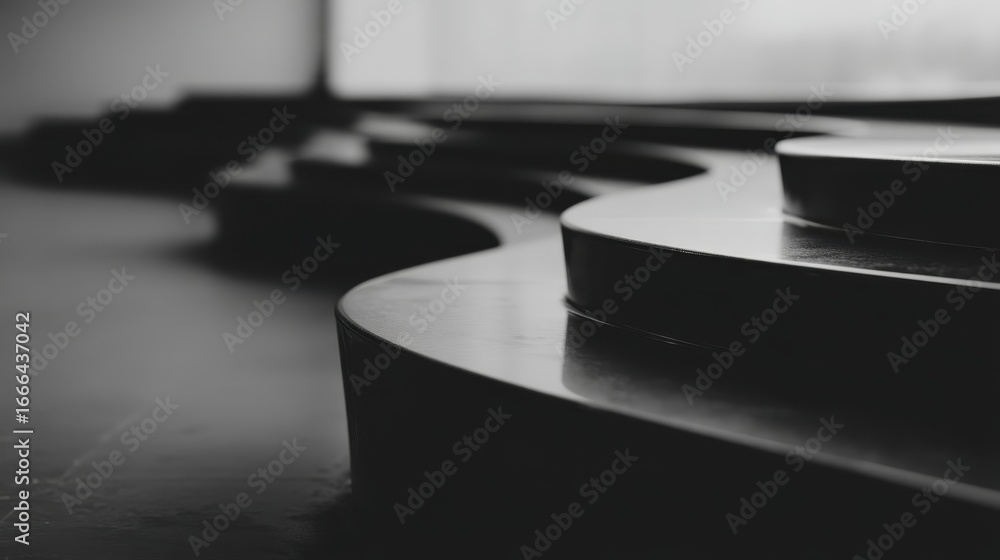 Aufkleber abstract monochrome wavelike patterns with pearlescent textures forming repetitive flowing shapes on
