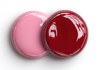 Colorful drops of nail polish create a vibrant mix of shades on a stylish flat surface ideal for artistry and self-expression