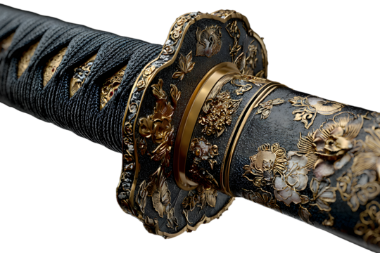 Samurai sword isolated on transparent background