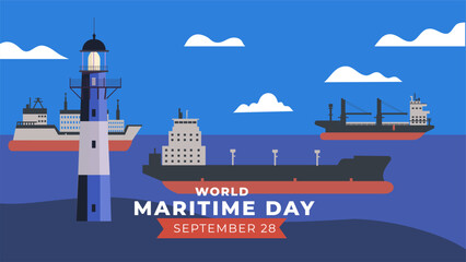 World maritime day flyer illustration