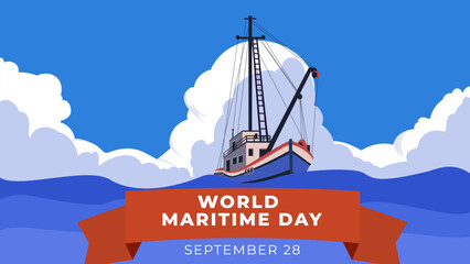World maritime day flyer illustration