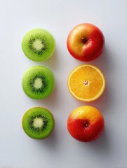 Colorful Fruits in a Traffic Light Pattern