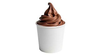 Isolated Chocolate Soft Serve Ice Cream Cup