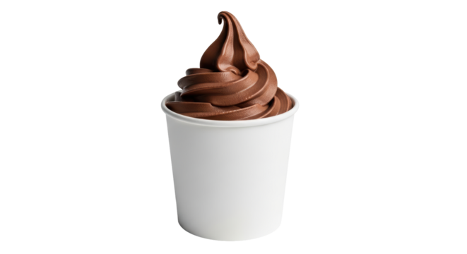 Isolated Chocolate Soft Serve Ice Cream Cup