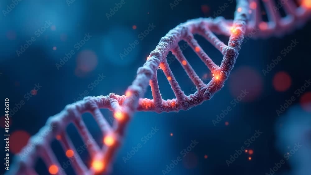 Poster a microscopic view of the structure of dna, showing two complementary strands twisted together