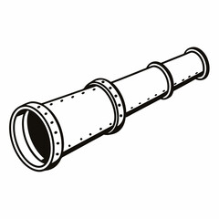 Vector art of vintage spyglass telescope illustration for nautical or pirate themed design and adventure concept