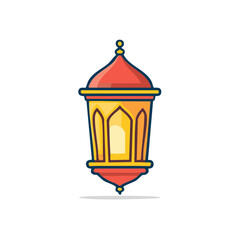 Decorative Arabic Lantern with Yellow Light Design for Ramadan Holiday